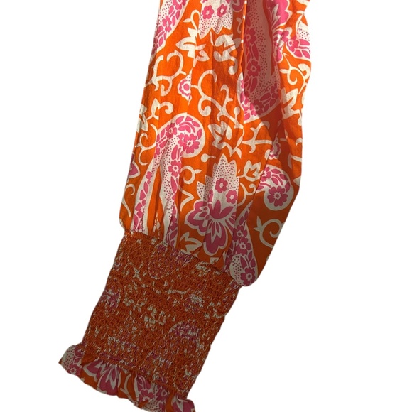 Boden Pink & Orange Paisley Ruffle Blouse - Picture 4 of 4